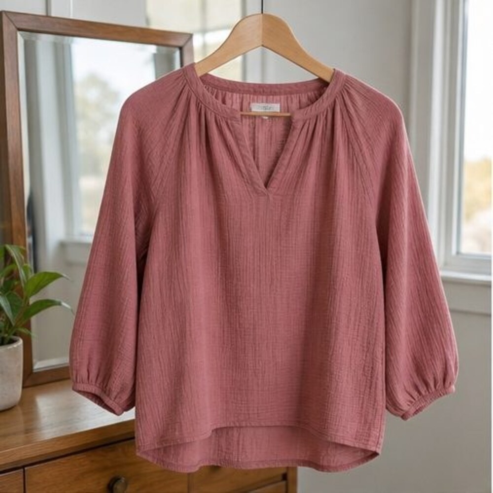 Rust Pleated Blouse